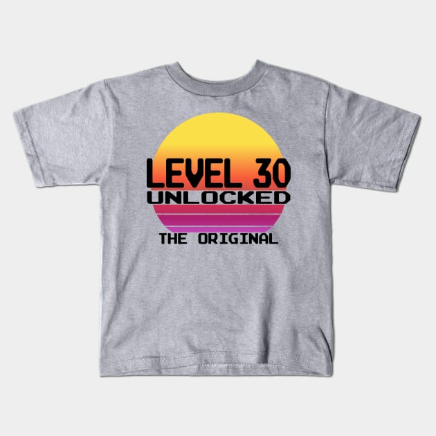 Level 30 Complete 30th Birthday 30 Years Gamer Kids T-Shirt by Kuehni